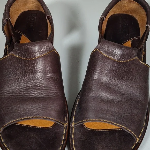 Born brown leather open toe open side sandal shoes 6.5 - Picture 5 of 12